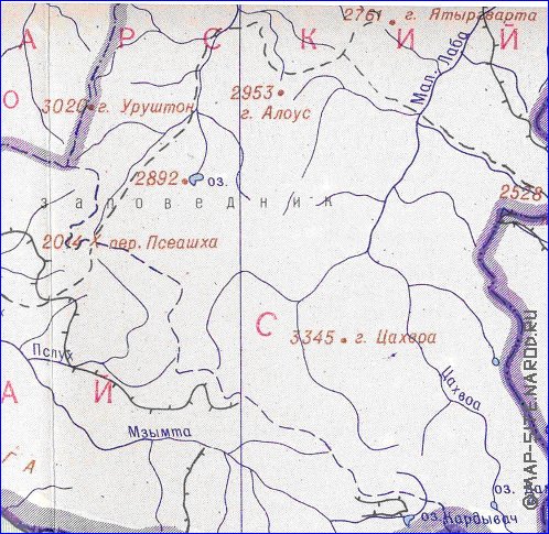 Administrativa mapa de Abecasia