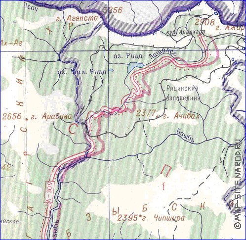 Administrativa mapa de Abecasia