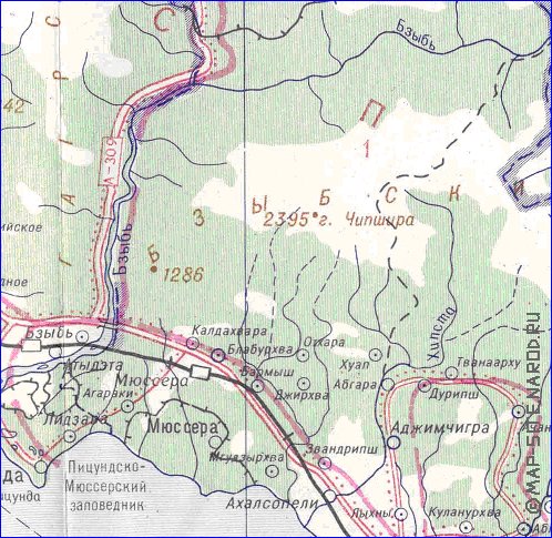 Administrativa mapa de Abecasia