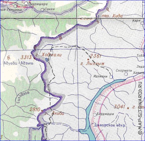 Administrativa mapa de Abecasia