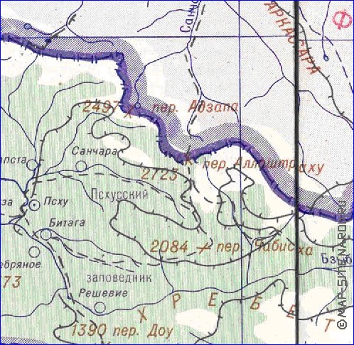 Administrativa mapa de Abecasia