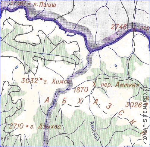 Administrativa mapa de Abecasia