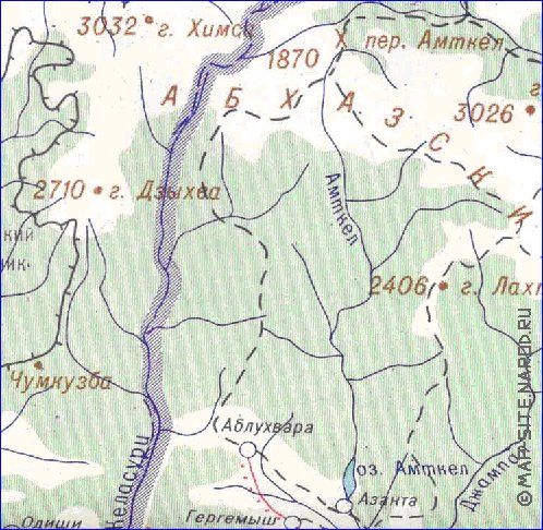 Administrativa mapa de Abecasia