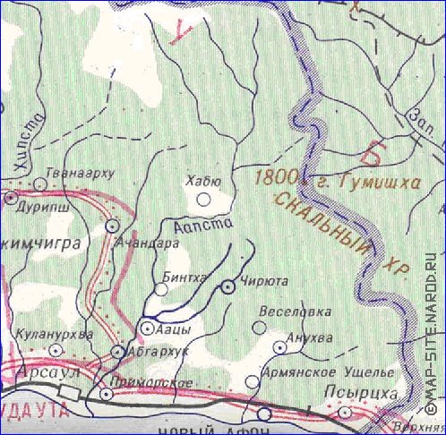 Administrativa mapa de Abecasia