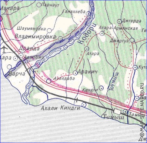 Administrativa mapa de Abecasia