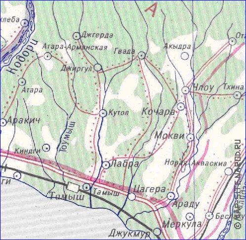 Administrativa mapa de Abecasia