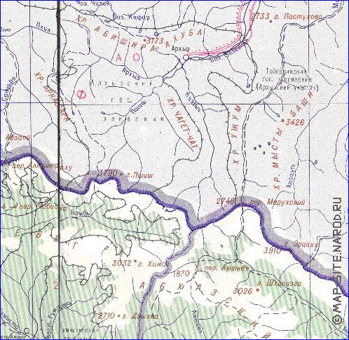 Administrativa mapa de Abecasia