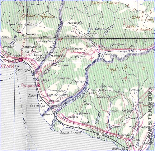 Administrativa mapa de Abecasia