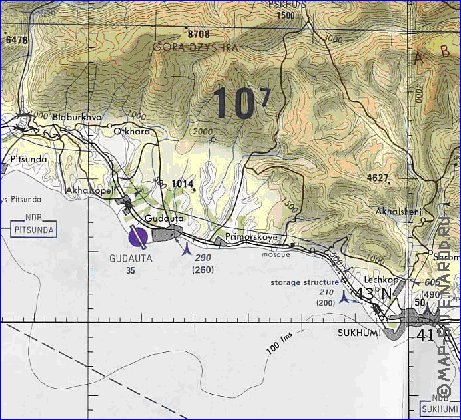 Fisica mapa de Abecasia em ingles