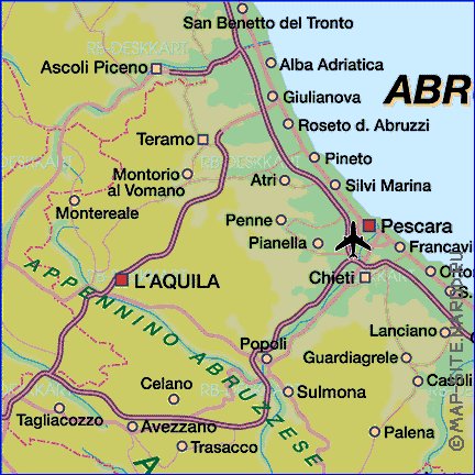 mapa de Abruzos