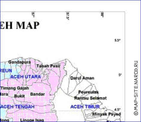 Administratives carte de Aceh