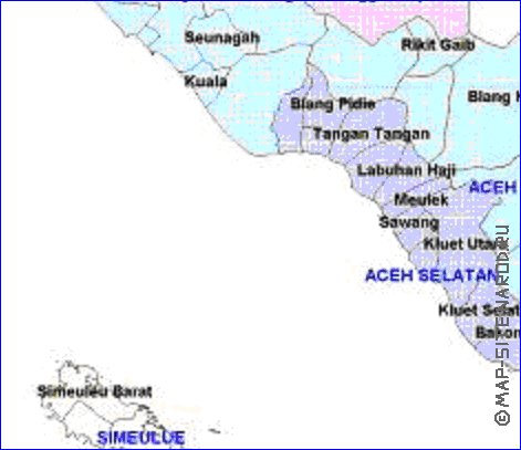 Administrativa mapa de Aceh