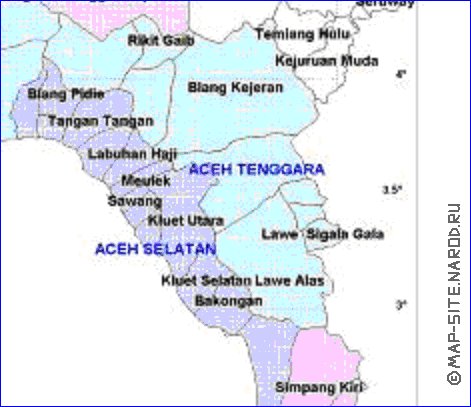 Administratives carte de Aceh