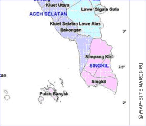 Administrativa mapa de Aceh