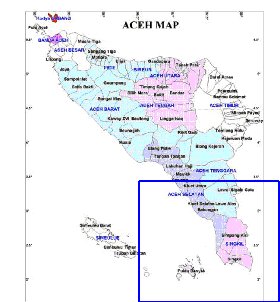 Administrativa mapa de Aceh