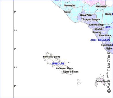 Administrativa mapa de Aceh