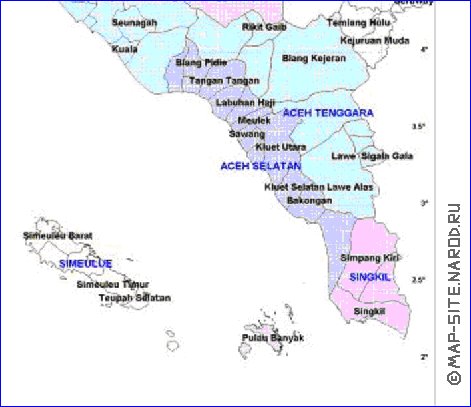 Administrativa mapa de Aceh