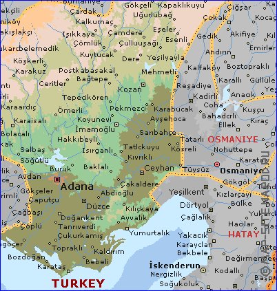 mapa de  il Adana