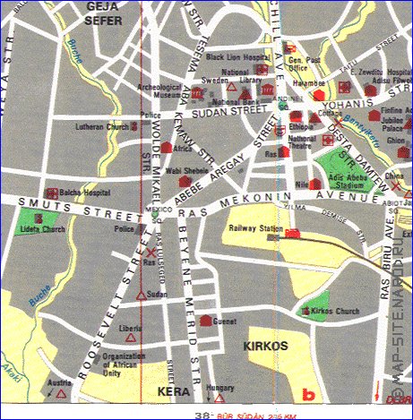 mapa de Adis Abeba