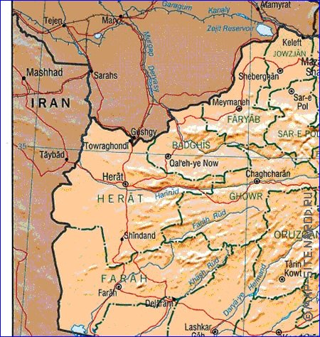 Administratives carte de Afghanistan en anglais