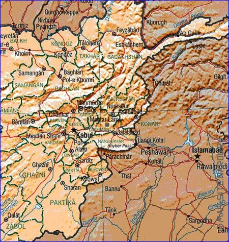 Administratives carte de Afghanistan en anglais