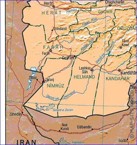 Administratives carte de Afghanistan en anglais