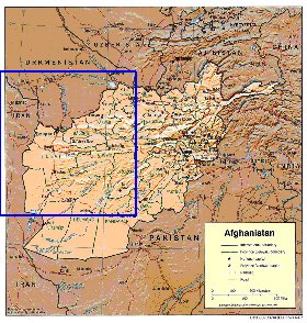 Administratives carte de Afghanistan en anglais