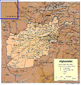 Administratives carte de Afghanistan en anglais