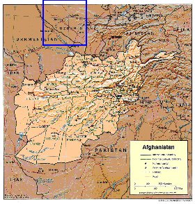 Administratives carte de Afghanistan en anglais