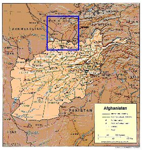 Administratives carte de Afghanistan en anglais