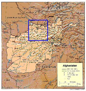 Administratives carte de Afghanistan en anglais