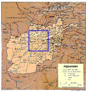 Administrativa mapa de Afeganistao em ingles