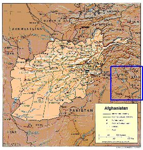 Administrativa mapa de Afeganistao em ingles