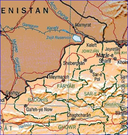 Administratives carte de Afghanistan en anglais