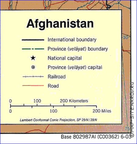 Administratives carte de Afghanistan en anglais