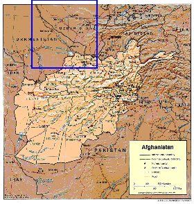 Administratives carte de Afghanistan en anglais