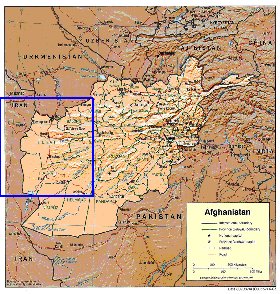 Administratives carte de Afghanistan en anglais