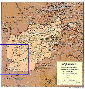 Administrativa mapa de Afeganistao em ingles