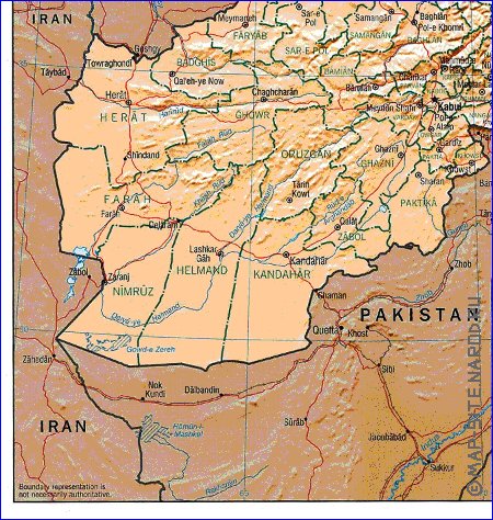 Administratives carte de Afghanistan en anglais