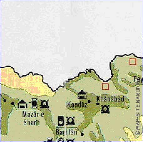 Economico mapa de Afeganistao em ingles