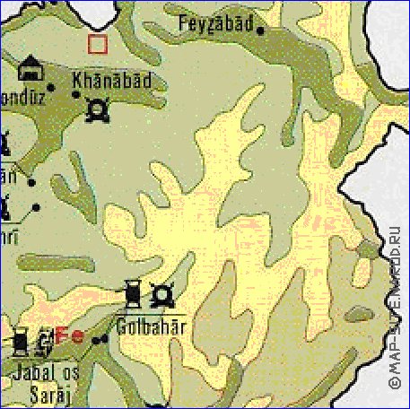 Economico mapa de Afeganistao em ingles