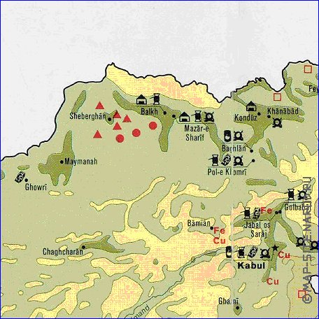 Economique carte de Afghanistan en anglais