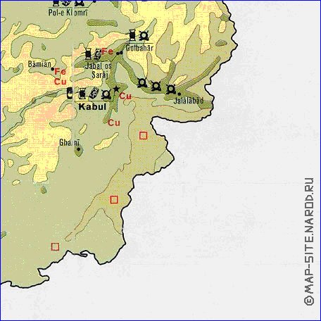 Economique carte de Afghanistan en anglais