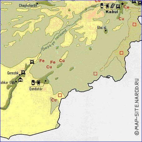 Economique carte de Afghanistan en anglais