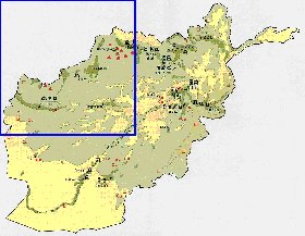 Economico mapa de Afeganistao em ingles