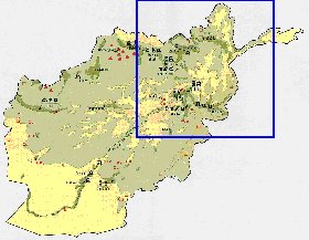 Economico mapa de Afeganistao em ingles