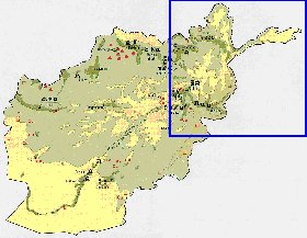 Economico mapa de Afeganistao em ingles