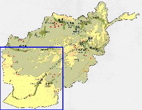 Economique carte de Afghanistan en anglais