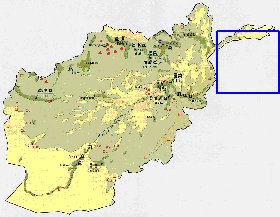 Economico mapa de Afeganistao em ingles