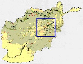 Economico mapa de Afeganistao em ingles
